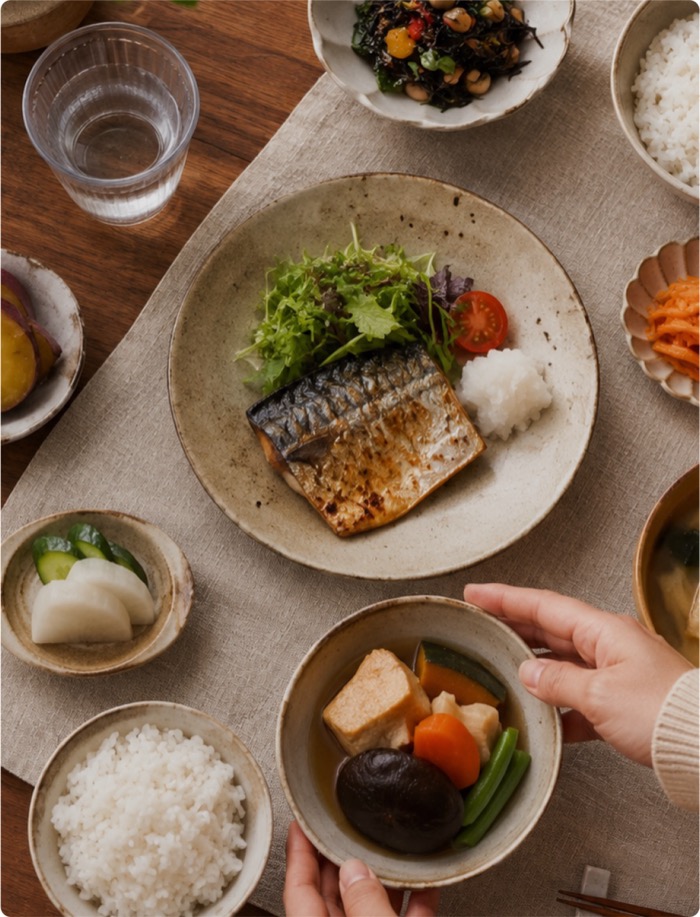 バランスのとれた和食の食卓